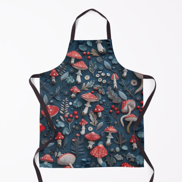 Item preview, Red amanita muscaria mushrooms 3d effect pattern - goblincore aesthetic designed and sold by Fantasy Cache.