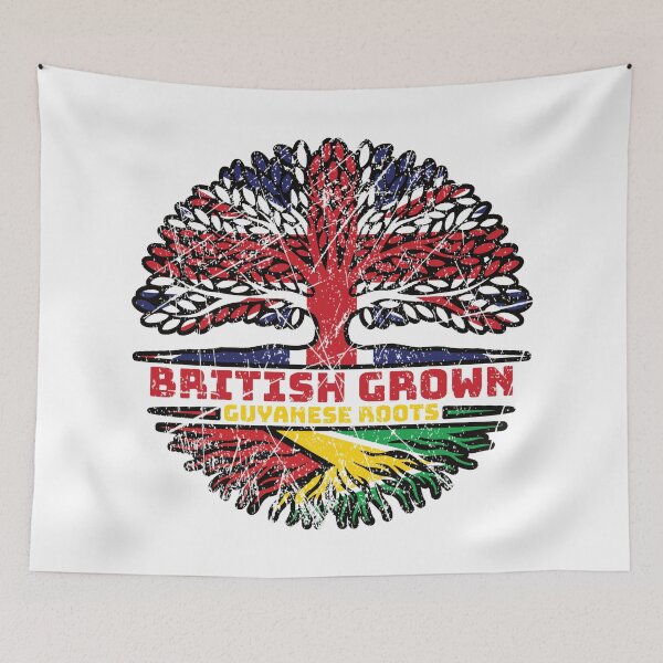 Item preview, Guyana Guyanese Uk United Kingdom British Tree Roots Flag designed and sold by FlagX.