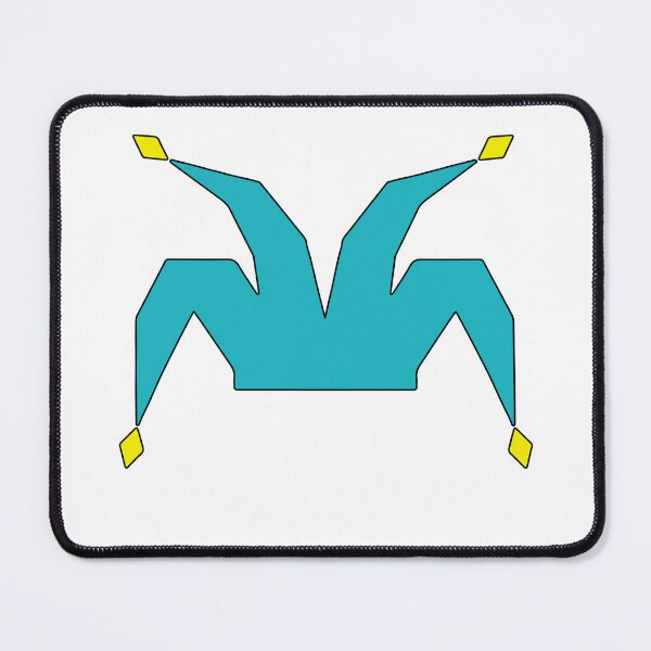 Item preview, Turquoise Poligonal Jester hat with golden bells and black outline designed and sold by shennix.