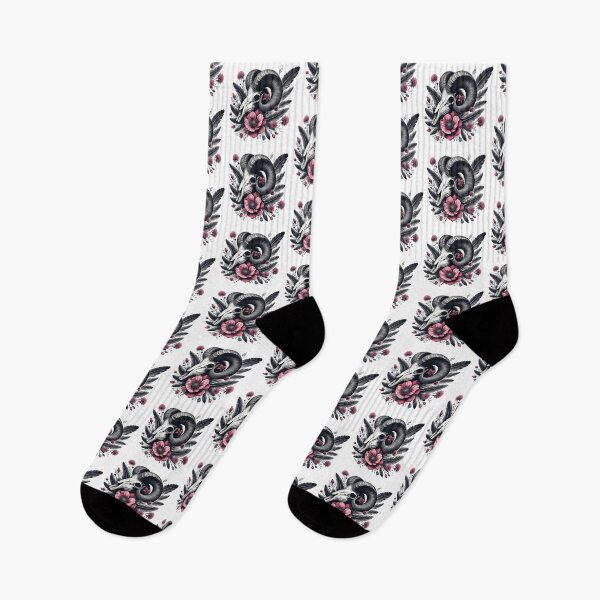 Item preview, BEAUTIFUL SKULL WITH FLOWERS AND FEATHERS, GOTHIC SKULL designed and sold by GingerWolfArt.