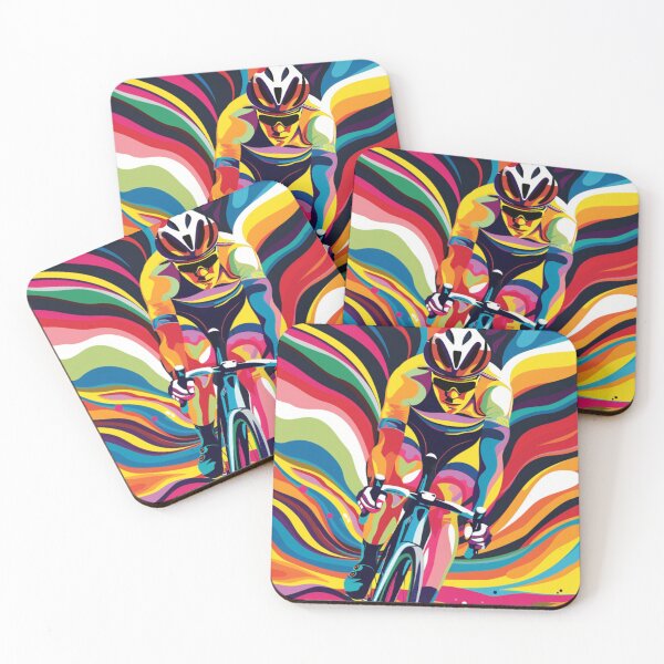 Item preview, Psychedelic cycling scene bold colours Active Outdoors Inspired Art designed and sold by CDC40.