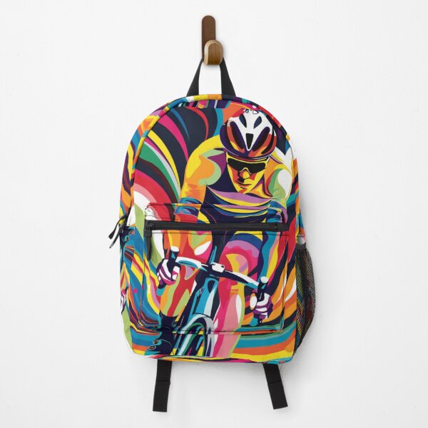 Item preview, Psychedelic cycling scene bold colours Active Outdoors Inspired Art designed and sold by CDC40.