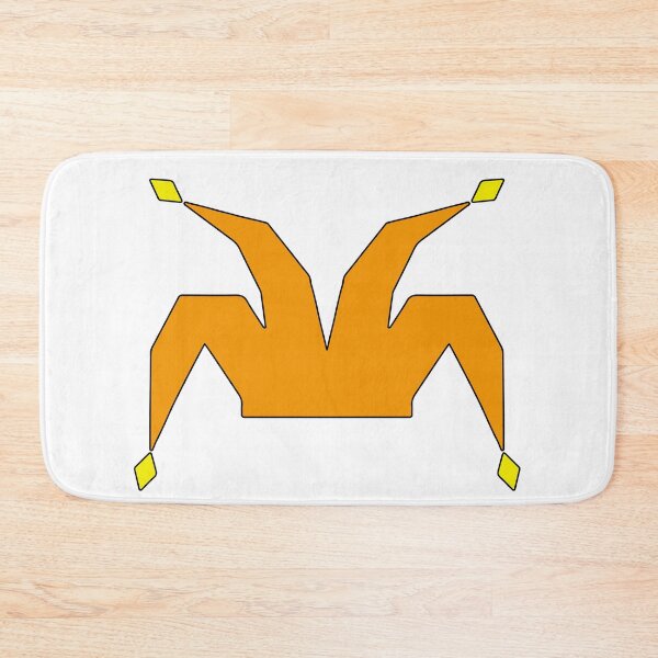 Item preview, Orange Poligonal Jester hat with golden bells and black outline designed and sold by shennix.