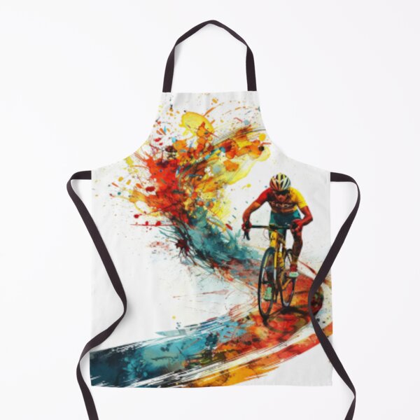 Item preview, Cyclist kicking splashes colour winding road Active Outdoors Inspired Art designed and sold by CDC40.