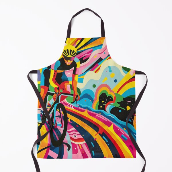 Item preview, Psychedelic cycling scene bold colours Active Outdoors Inspired Art designed and sold by CDC40.