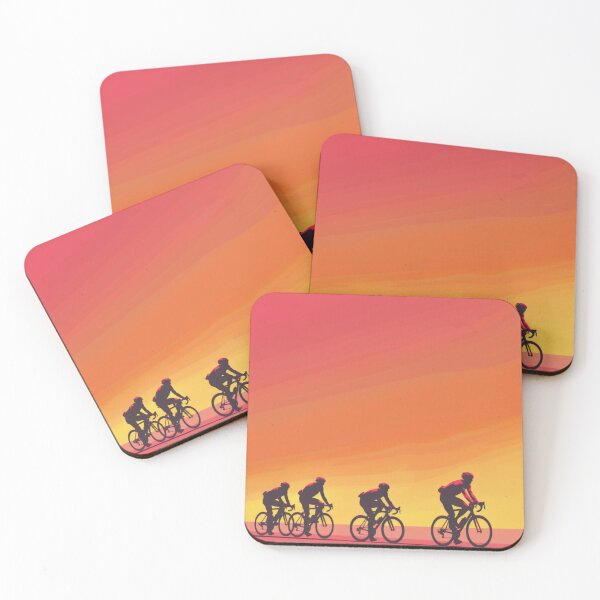 Item preview, Sunset gradient backdrop cyclists riding Active Outdoors Inspired Art designed and sold by CDC40.