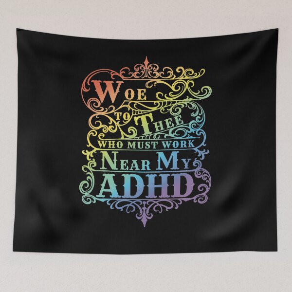 Item preview, Funny Typographic ADHD Quote with a Gothic Aesthetic  designed and sold by AloraDawnEve.