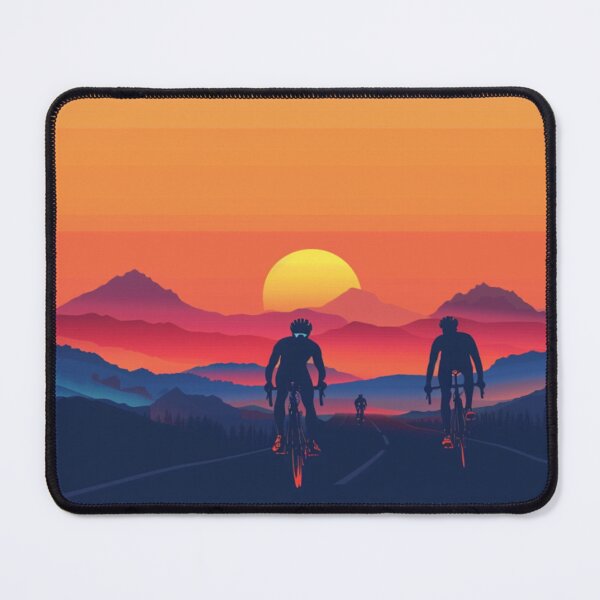 Item preview, Sunset gradient backdrop cyclists riding Active Outdoors Inspired Art designed and sold by CDC40.