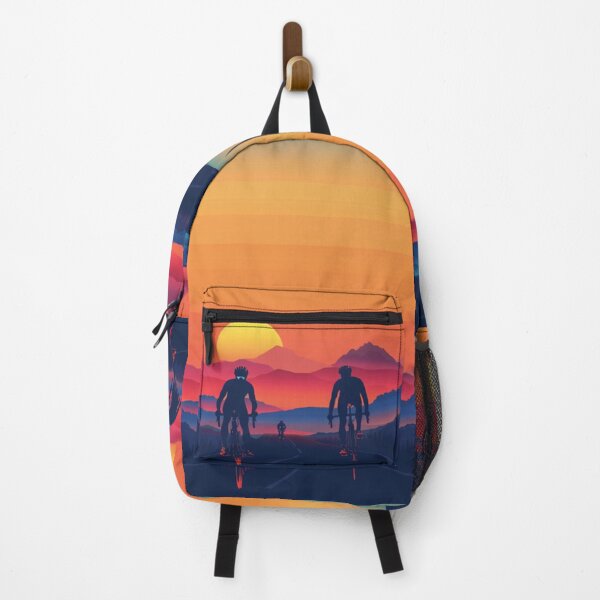 Item preview, Sunset gradient backdrop cyclists riding Active Outdoors Inspired Art designed and sold by CDC40.
