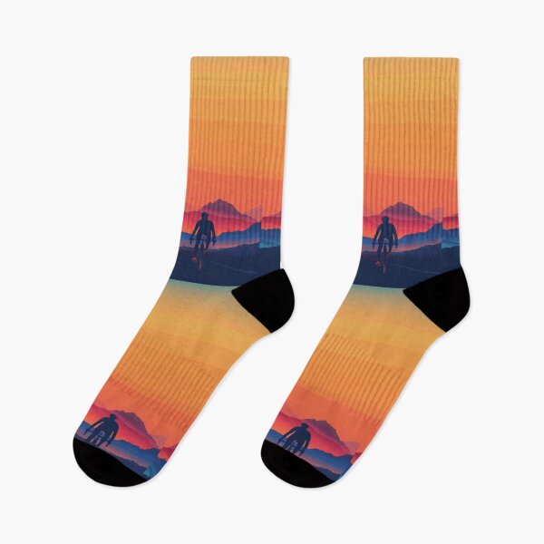 Item preview, Sunset gradient backdrop cyclists riding Active Outdoors Inspired Art designed and sold by CDC40.