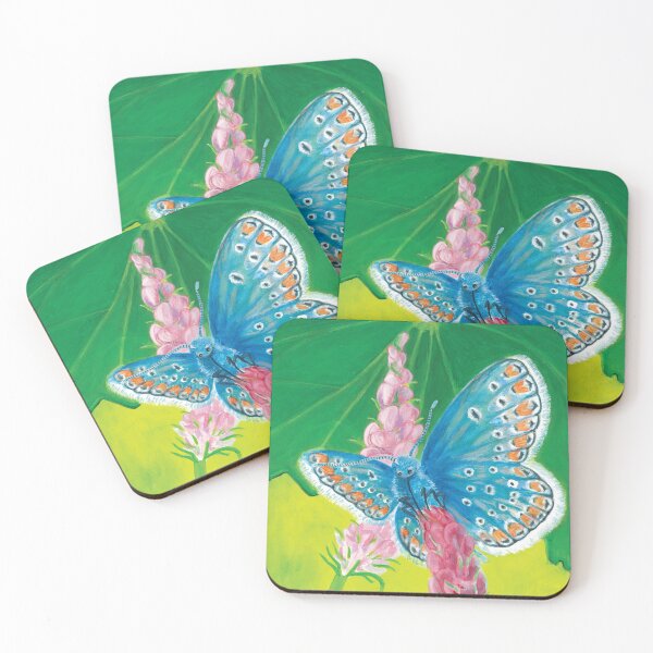 Item preview, Chapman's Blue Butterfly Drinking Nectar from Sainfoin Pink Flowers Illustration designed and sold by Julia Doria.