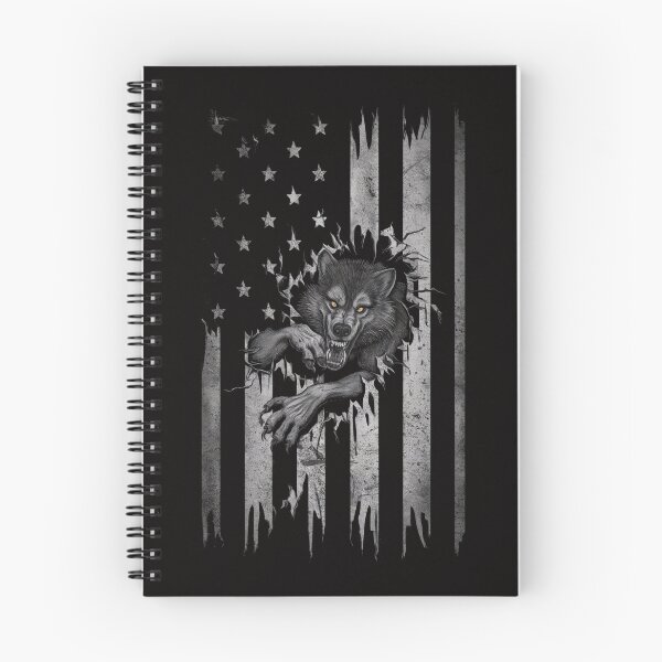 Item preview, Werewolf Ripping Shirt - Unique Graphic Tee with American Flag Background designed and sold by HOMEDESIGNPRINT.