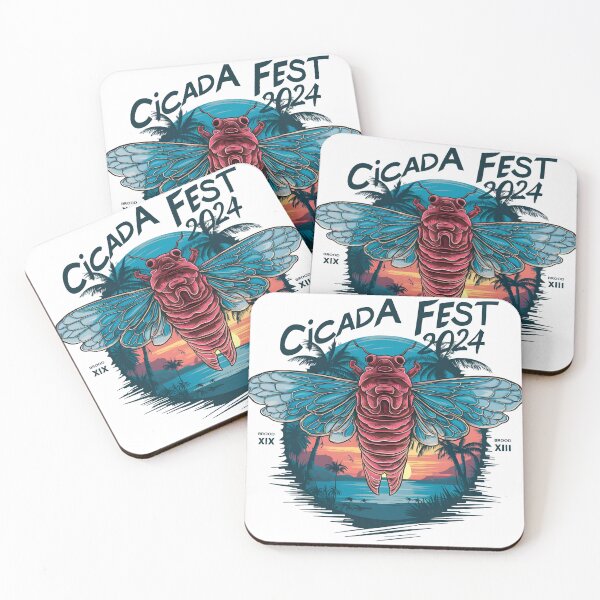 Item preview, "Cicada Fest 2024 Brood XIX & XIII" T-Shirt - White Sunset Design designed and sold by AI-volution.