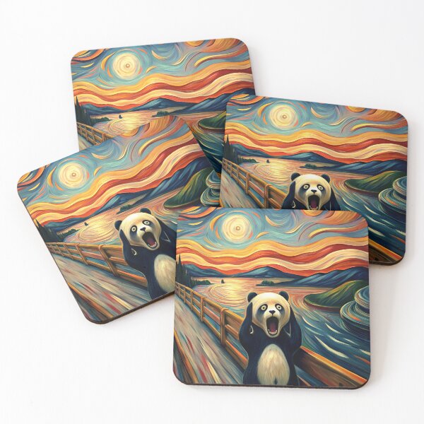 Item preview, Panda in the Style of Edward Munch's The Scream designed and sold by evk-art.
