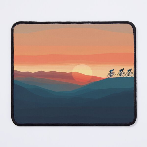 Item preview, Sunset gradient backdrop cyclists riding Active Outdoors Inspired Art designed and sold by CDC40.