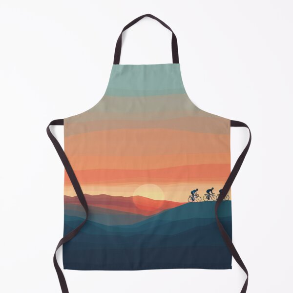 Item preview, Sunset gradient backdrop cyclists riding Active Outdoors Inspired Art designed and sold by CDC40.