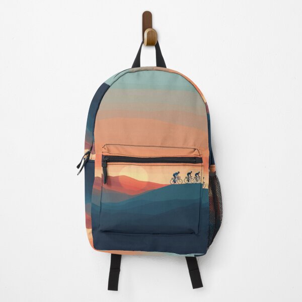 Item preview, Sunset gradient backdrop cyclists riding Active Outdoors Inspired Art designed and sold by CDC40.