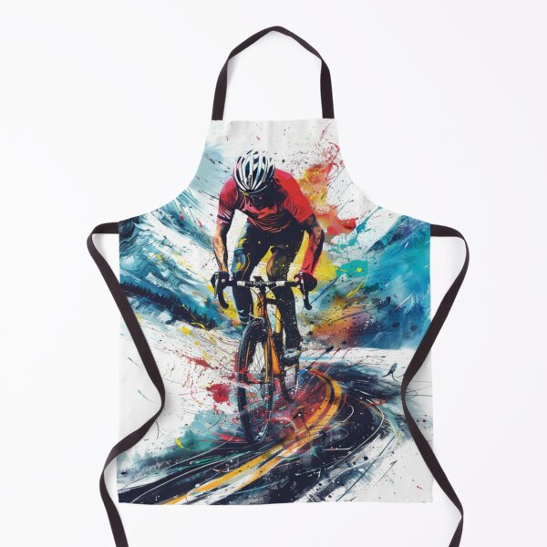 Item preview, Cyclist kicking splashes colour winding road Active Outdoors Inspired Art designed and sold by CDC40.