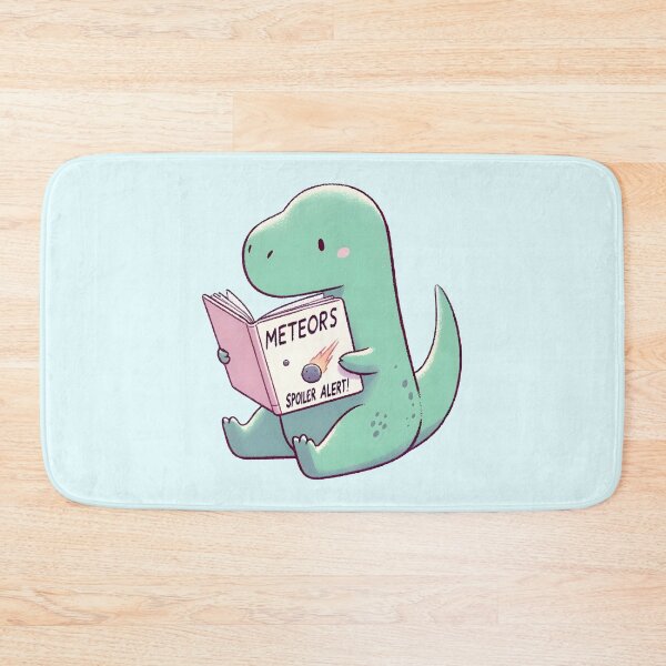 Item preview, Funny cute cartoon Dinosaur Reading Meteor Book Spoiler Alert  designed and sold by Unitepeople.