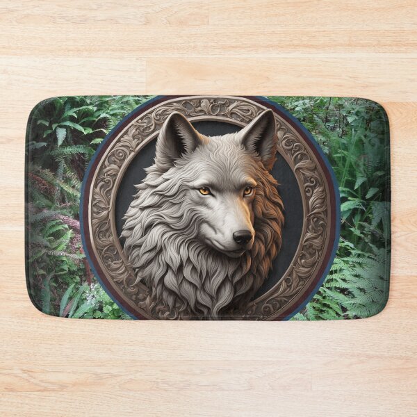 Item preview, Wolf Portrait in Baroque Wood Frame designed and sold by MoodyMuseArt.
