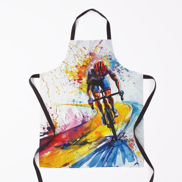 Item preview, Cyclist kicking splashes colour winding road Active Outdoors Inspired Art designed and sold by CDC40.