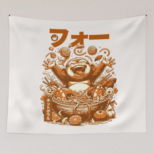Item preview, Funny Japanese Monkey Ramen Anime - Retro Vintage Gift designed and sold by InkyGenies.