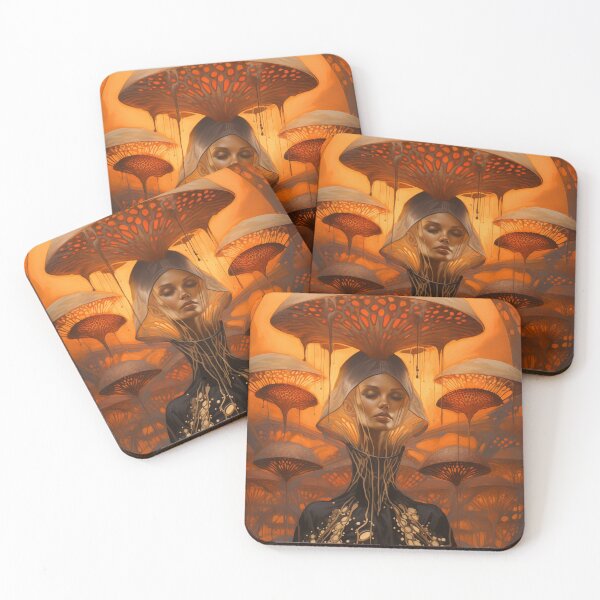 Item preview, Mushroom Oracle, Soma Diety, Art Nouveau Mushroom Art designed and sold by Art.Fusion.Studio.