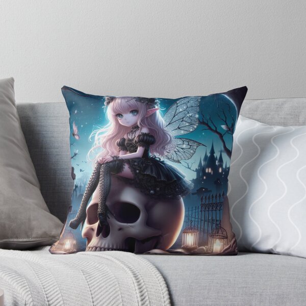 Item preview, a cute gothic fairy sitting on a skull in a graveyard 3 designed and sold by NightmareDream.