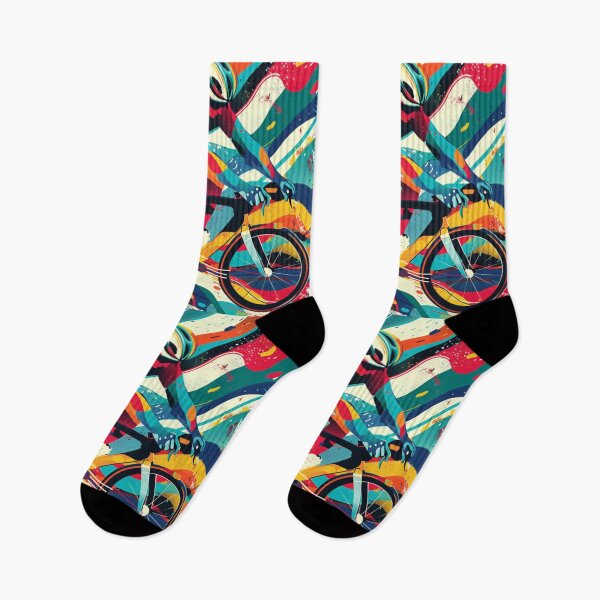 Item preview, Psychedelic cycling scene bold colours Active Outdoors Inspired Art designed and sold by CDC40.