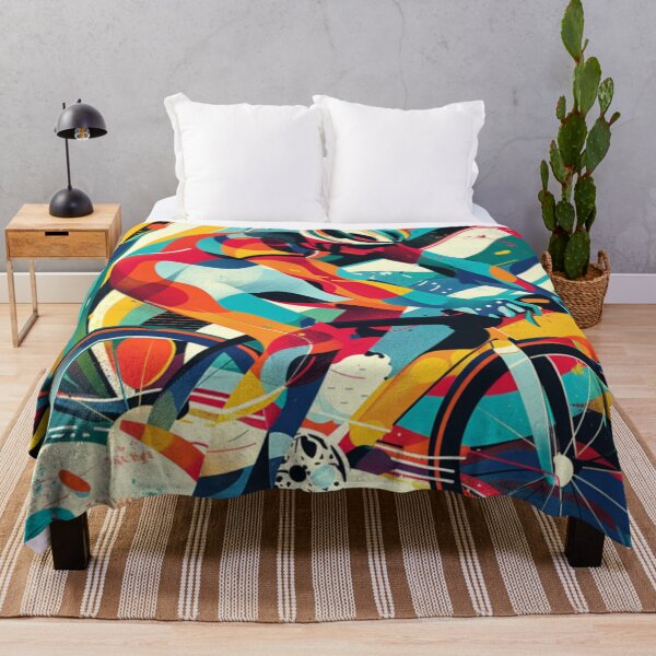 Item preview, Psychedelic cycling scene bold colours Active Outdoors Inspired Art designed and sold by CDC40.
