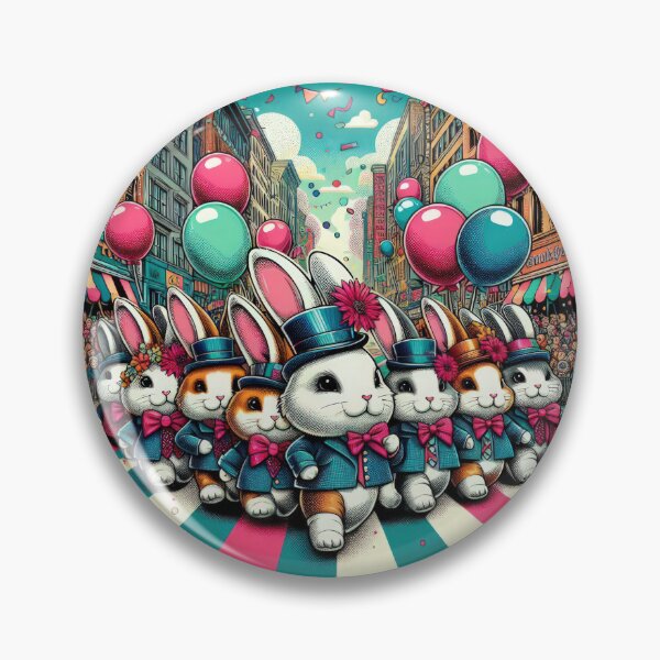 Item preview, bunnies balloon parade Easter Funny animals    designed and sold by Expressions-Sel.