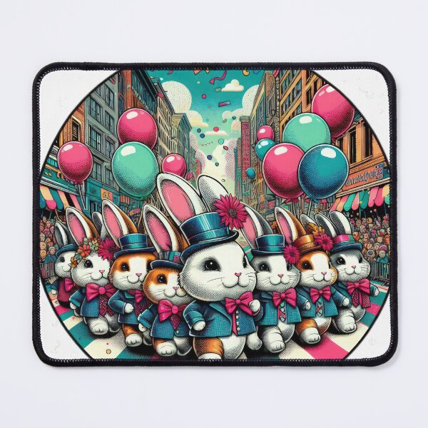 Item preview, bunnies balloon parade Easter Funny animals    designed and sold by Expressions-Sel.