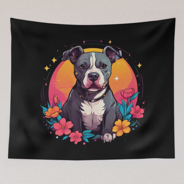 Item preview, Pitbull with Flowers Design designed and sold by Planetporridge.