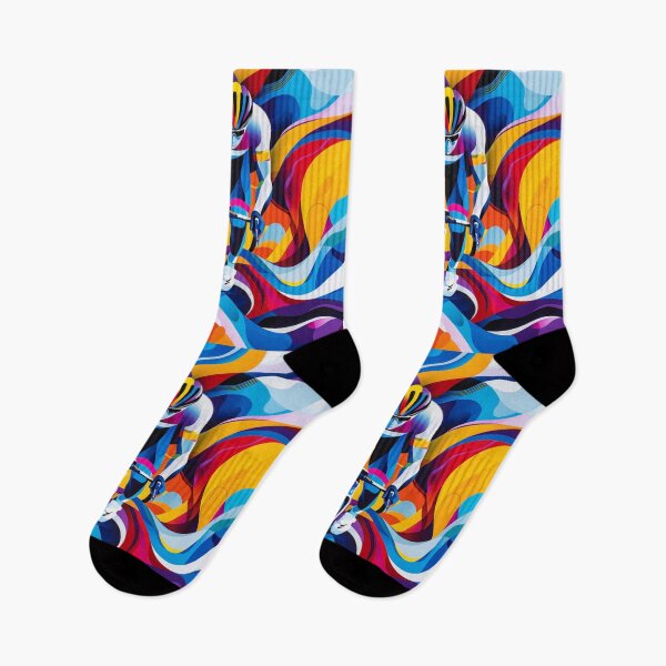 Item preview, Psychedelic cycling scene bold colours Active Outdoors Inspired Art designed and sold by CDC40.