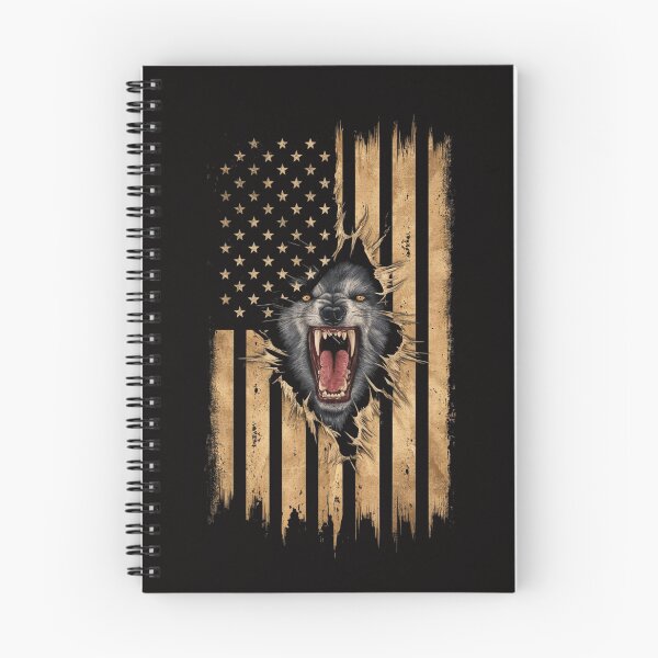 Item preview, Werewolf Ripping Shirt - Unique Graphic Tee with American Flag Background designed and sold by HOMEDESIGNPRINT.
