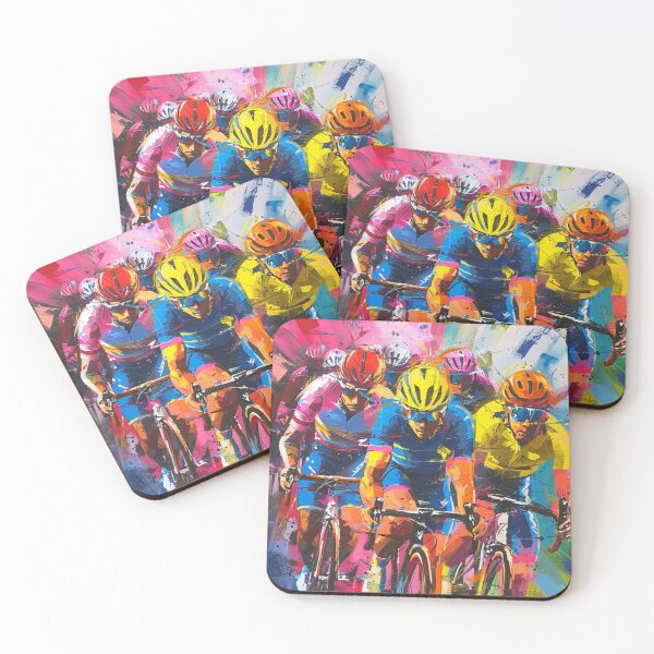Item preview, Abstract depiction cyclists racing vibrant colours  Active Outdoors Inspired Art designed and sold by CDC40.
