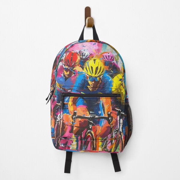 Item preview, Abstract depiction cyclists racing vibrant colours  Active Outdoors Inspired Art designed and sold by CDC40.