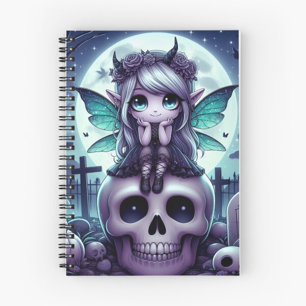 Item preview, a cute gothic fairy sitting on a skull in a graveyard 10 designed and sold by NightmareDream.