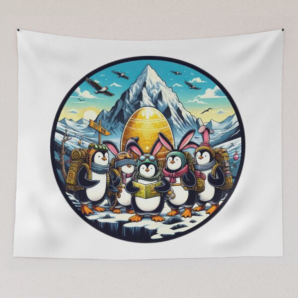 Item preview,  penguin expedition for golden egg Easter Funny animals  designed and sold by Expressions-Sel.
