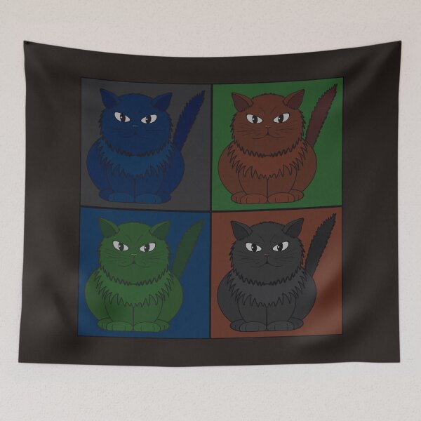 Item preview, Pattern with the cat Tomeo in squares designed and sold by Cherevan.