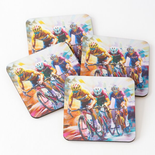 Item preview, Abstract depiction cyclists racing vibrant colours  Active Outdoors Inspired Art designed and sold by CDC40.