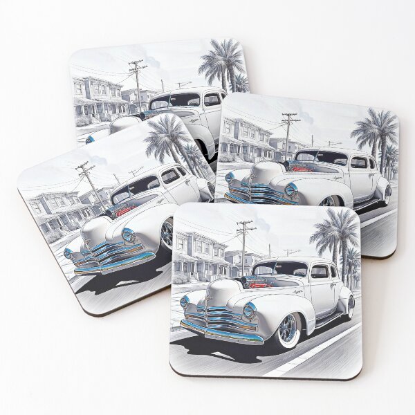 Item preview, White Chevrolet Classic Car designed and sold by PixelCraftDSG.