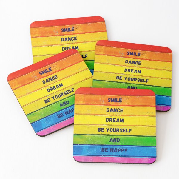 Item preview, Smile, be yourself, be happy, colorful wood designed and sold by silent-violin.