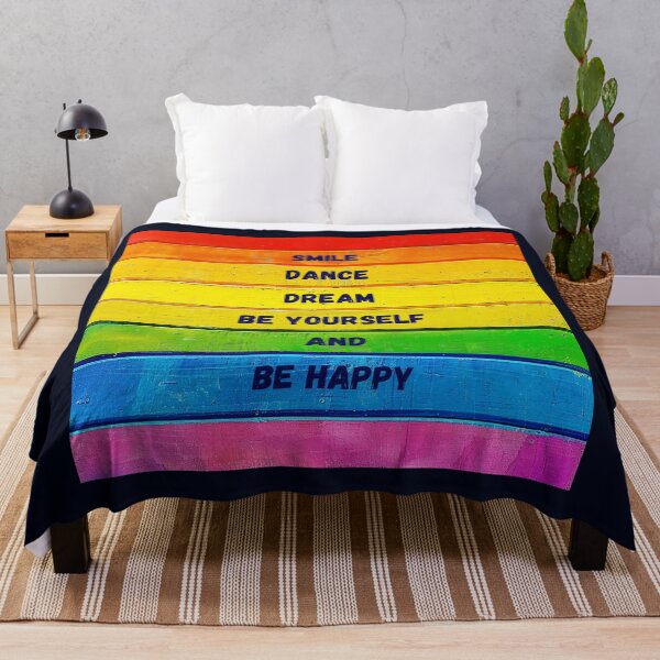 Item preview, Smile, be yourself, be happy, colorful wood designed and sold by silent-violin.
