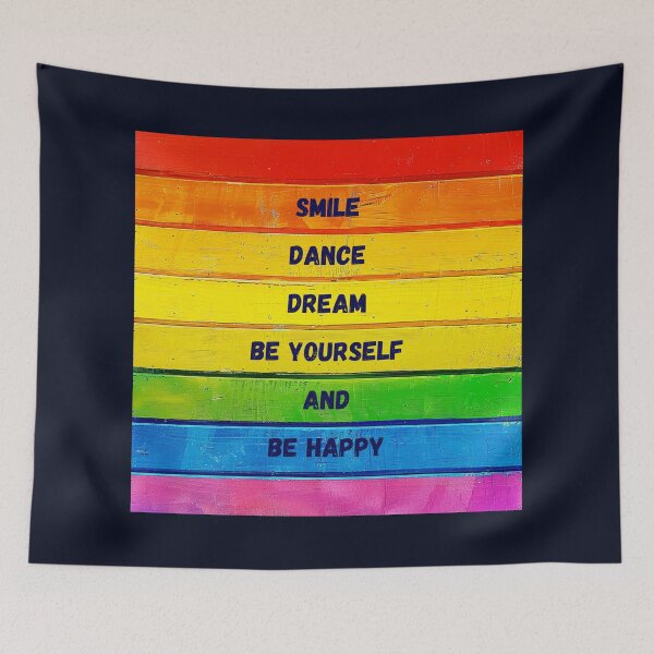 Item preview, Smile, be yourself, be happy, colorful wood designed and sold by silent-violin.