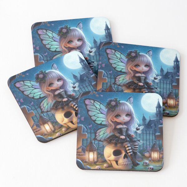 Item preview, a cute gothic fairy sitting on a skull in a graveyard 14 designed and sold by NightmareDream.