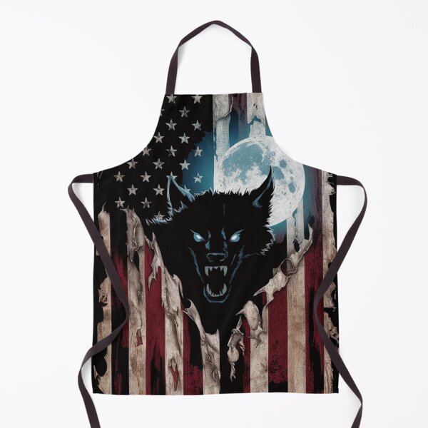Item preview, Werewolf Ripping Through American Flag T-Shirt designed and sold by HOMEDESIGNPRINT.