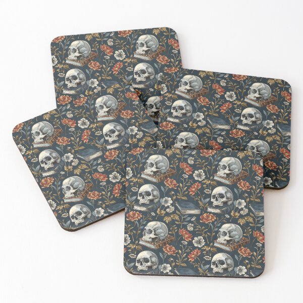 Item preview, Skulls and Books Pattern designed and sold by JenArtish.