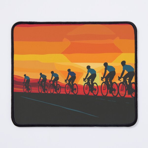 Item preview, Sunset gradient backdrop cyclists riding Active Outdoors Inspired Art designed and sold by CDC40.
