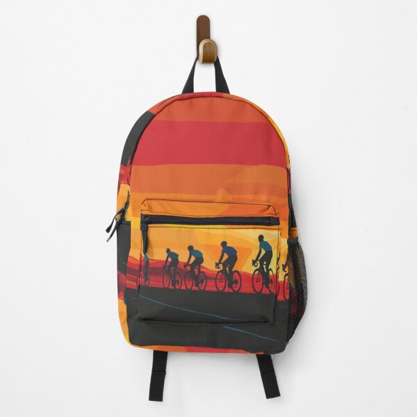 Item preview, Sunset gradient backdrop cyclists riding Active Outdoors Inspired Art designed and sold by CDC40.